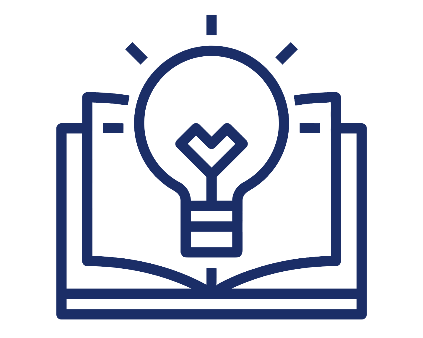 icon of open book with a light bulb on top